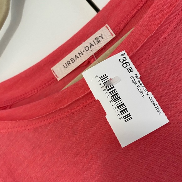 NWT! Coral colored raw edge long sleeve top - Picture 7 of 7
